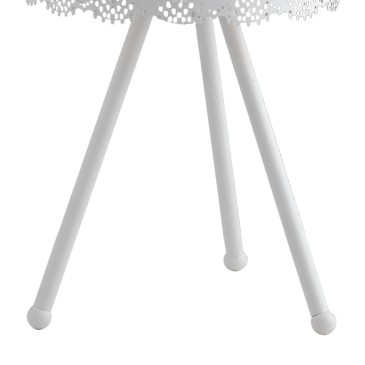 Lampe de table trépied Cluny en éventail en métal blanc mat Europe