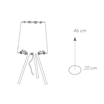 I-CLUNY-L20 - Lume Treppiedi Abat jour Moderno Bianco Opaco paralume Forato Pizzo E27