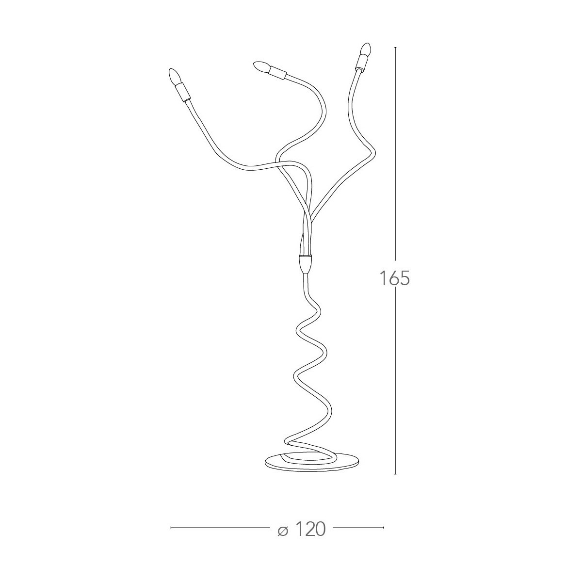 I-LOVER-PT3-NERO - Lampada da Terra Nera Metallo Silicone Flassibile Piantana Moderna Interni E14