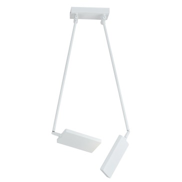 LED-BOOK-PL-BCO - Plafoneira a Libro Orientabile Alluminio Bianco 2 luci Led 34 att Luce Calda