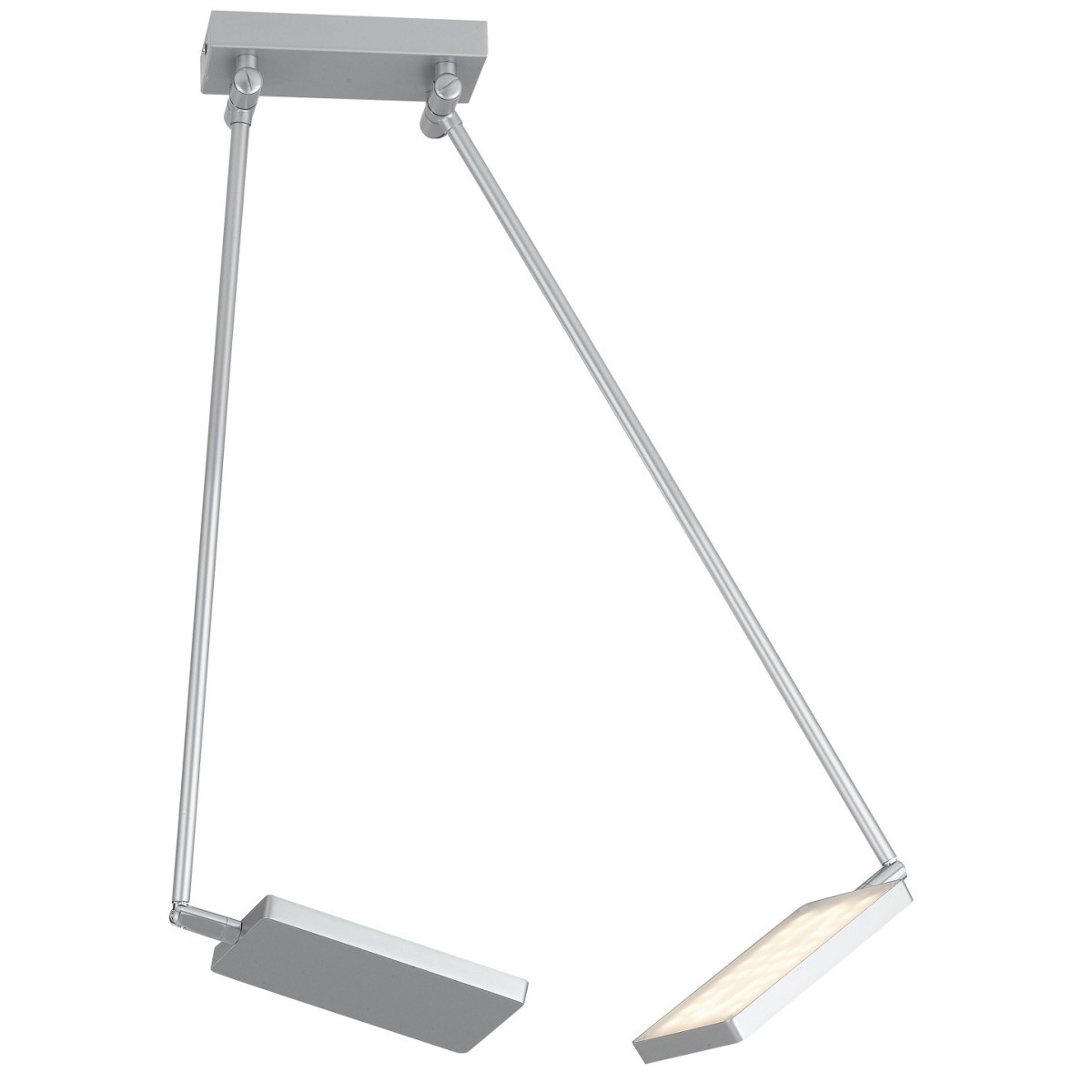 LED-BOOK-PL-GR - Lampe réglable livre en aluminium gris clair 2 lumières LED 34 watts Warm Light