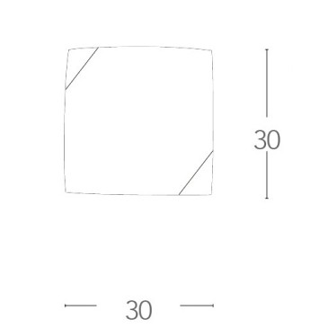 Plafoniera Paris Quadrata 30x30 in Vetro Bianco con Angoli Oro FanEurope