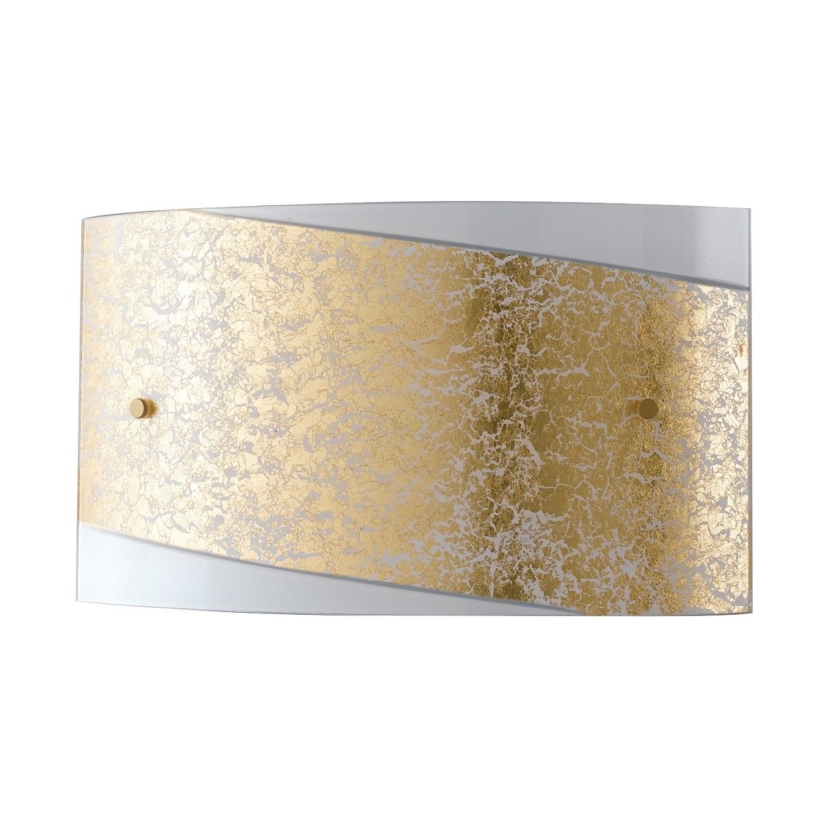 I-PARIS / 3520 GOLD - Applique rectangulaire en verre blanc bande dorée Lampe moderne E27