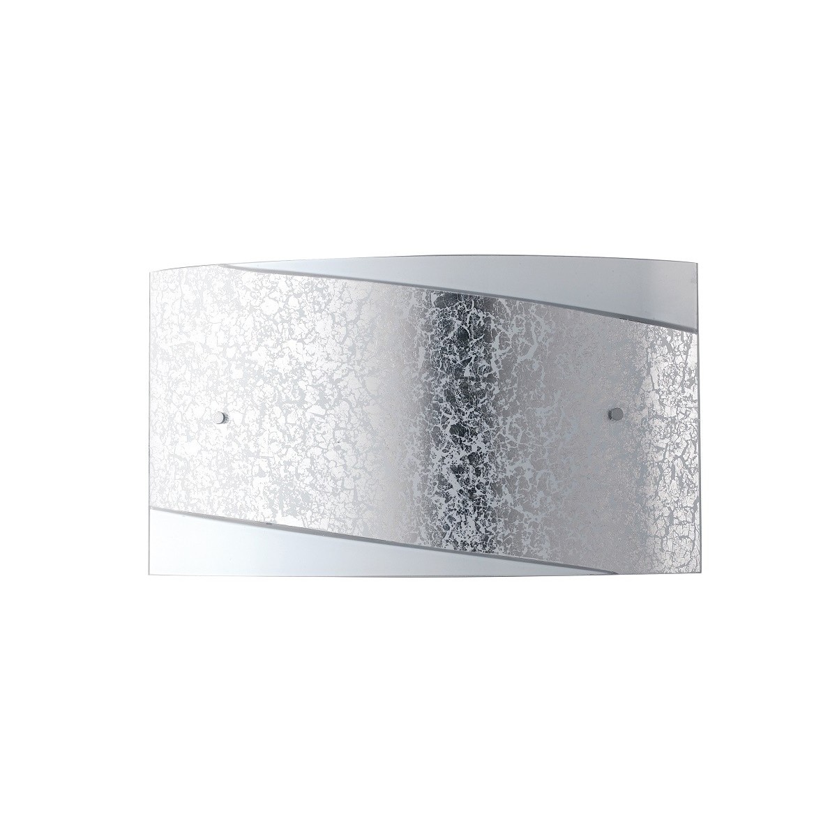 I-PARIS/4525 SIL - Applique Moderna Vetro Bianco Fascia Argento Rettangolare Lampada da Parete E27