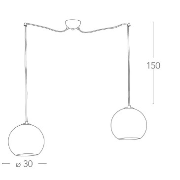 Lampadario Vanity 2 Sospensioni Regolabili Oro FanEurope