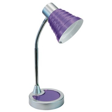 LDT055LEO-VIOLA - Lampe de bureau Abat-jour réglable Violet Plastique base Métal Intérieur Moderne E14