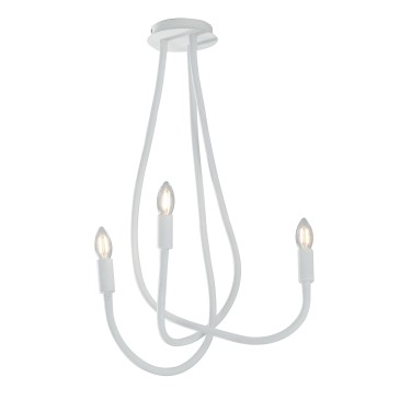 I-LOVER-3-BCO - Plafoniera Flassibile 3 Luci Metallo Silicone Bianco Lampada Moderna Interni E14