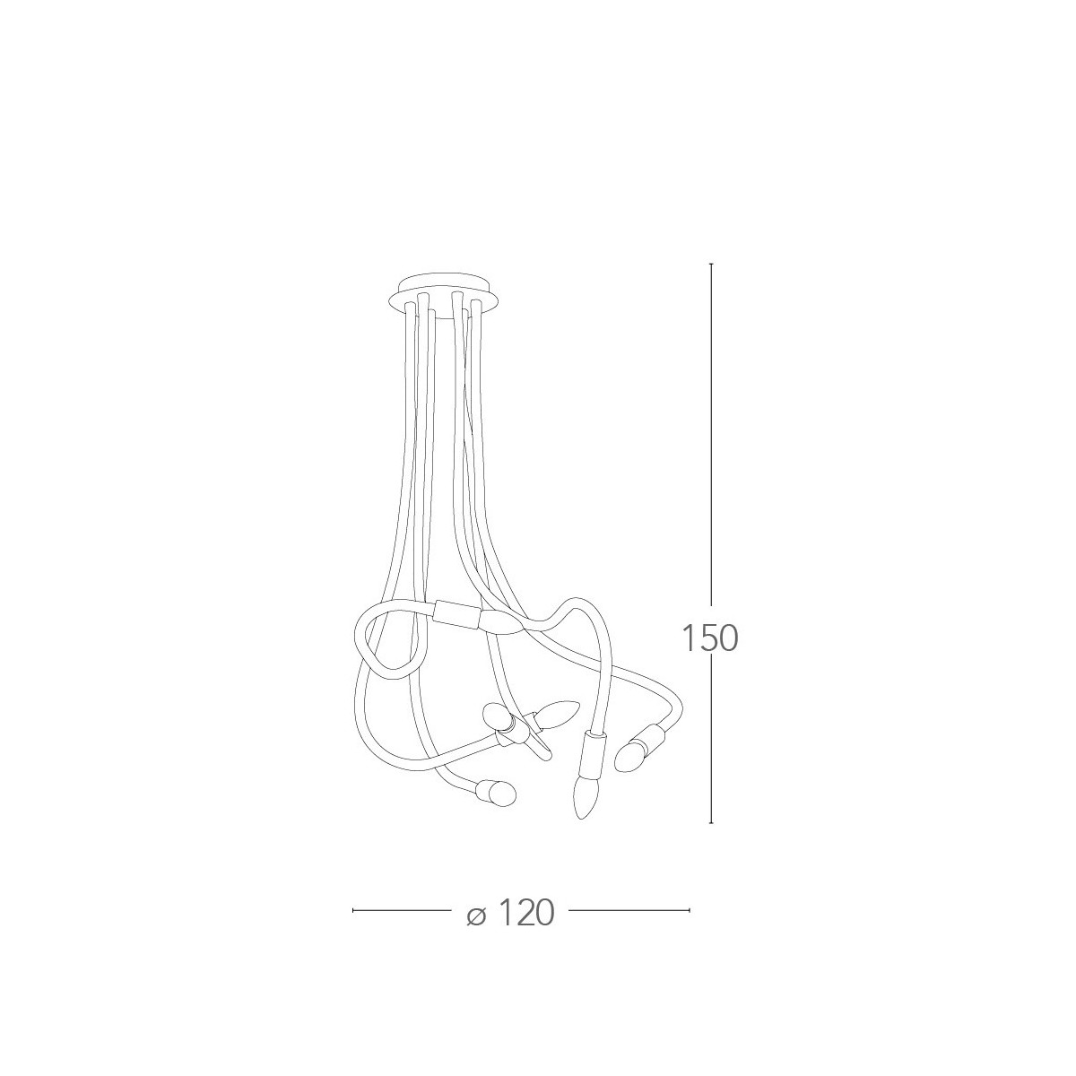 Plafoniera Flessibile Metallo Rivestito in Silicone Bianco