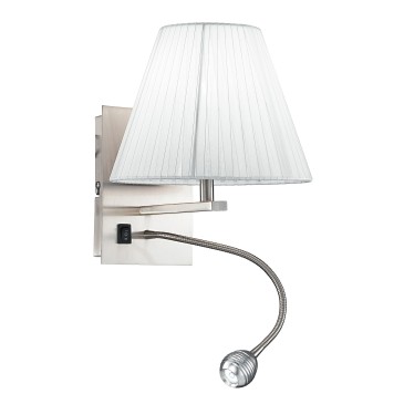 I-090111-5A - Applique Con Una Luce Led E Paralume Conico Bianco 3 Watt 4500 Kelvin E14