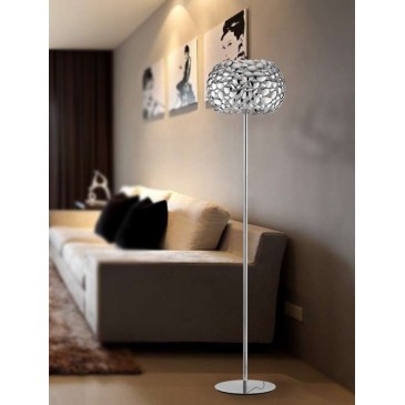 I-DIONISO-PT-CR - Lampadaire avec décoration de style Sassi Lampadaire moderne en métal chromé E27