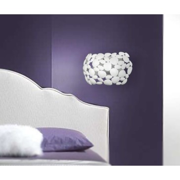 Applique da parete per interno 40W 2XE14 bianca GRAPE. Moderno punto luce con struttura in metallo a forma di sassi