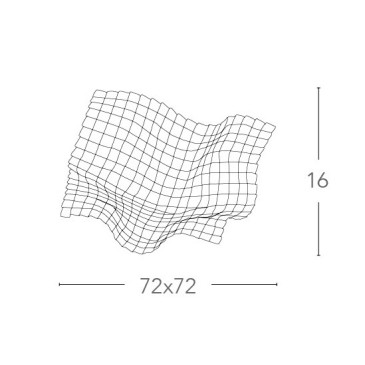 Plafoniera Rumba a Rombo 72x72 cm in Metallo con Cristalli Trasparenti e Ambrati FanEurope