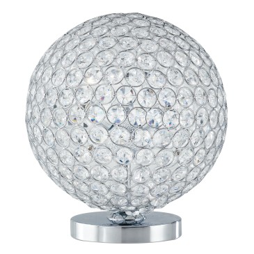 I-PLANET / L - Lampe de table Spheria Lampe d'intérieur ronde en métal chromé K9 cristaux G9