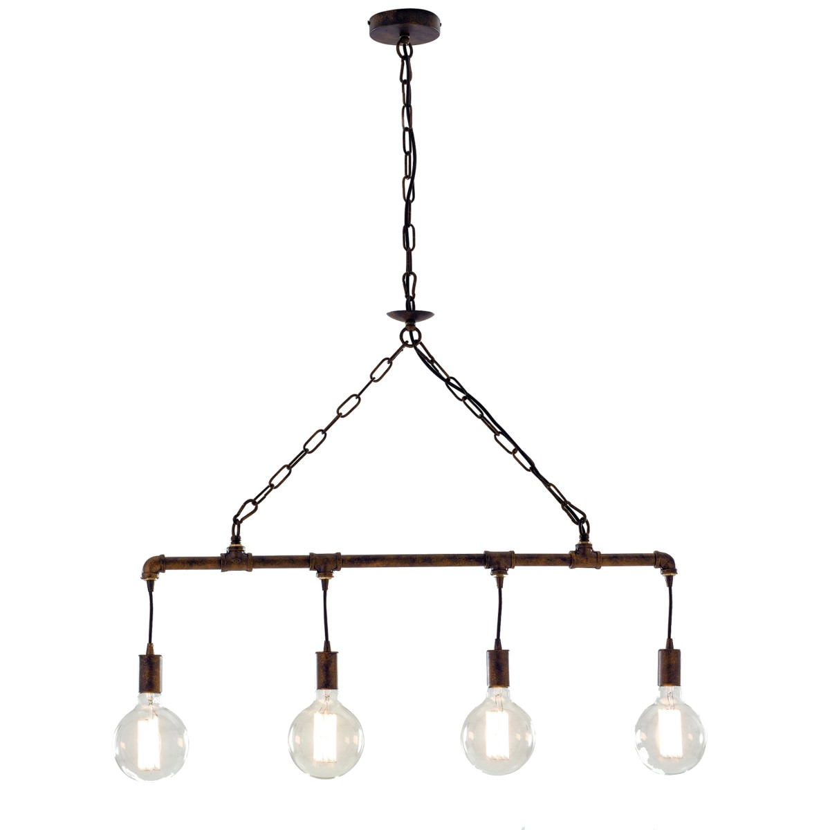 I-AMARCORD-S4 - Lampadario Sospeso Rustico Metallo Ruggine Vintage E27