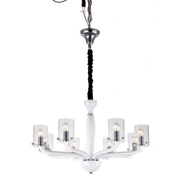 I-AURORA-8 BCO - Lustre suspendu à huit bras en couleur blanche 40 watts E14