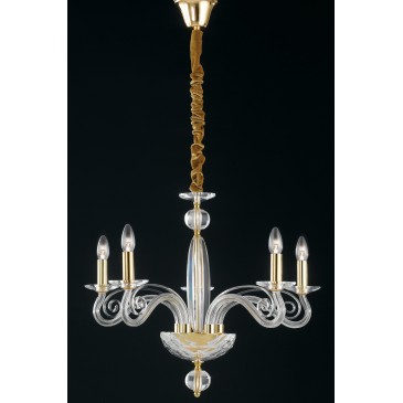 I-EPOQUE/5 - Lampadario Cristallo Finiture Oro Interni Classici E14