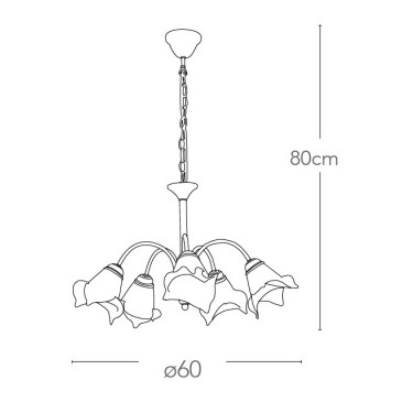 Lampadario 1162 in Metallo Argento con Sospensione a Catena e Diffusori in Vetro Soffiato Bianco Fan Europe