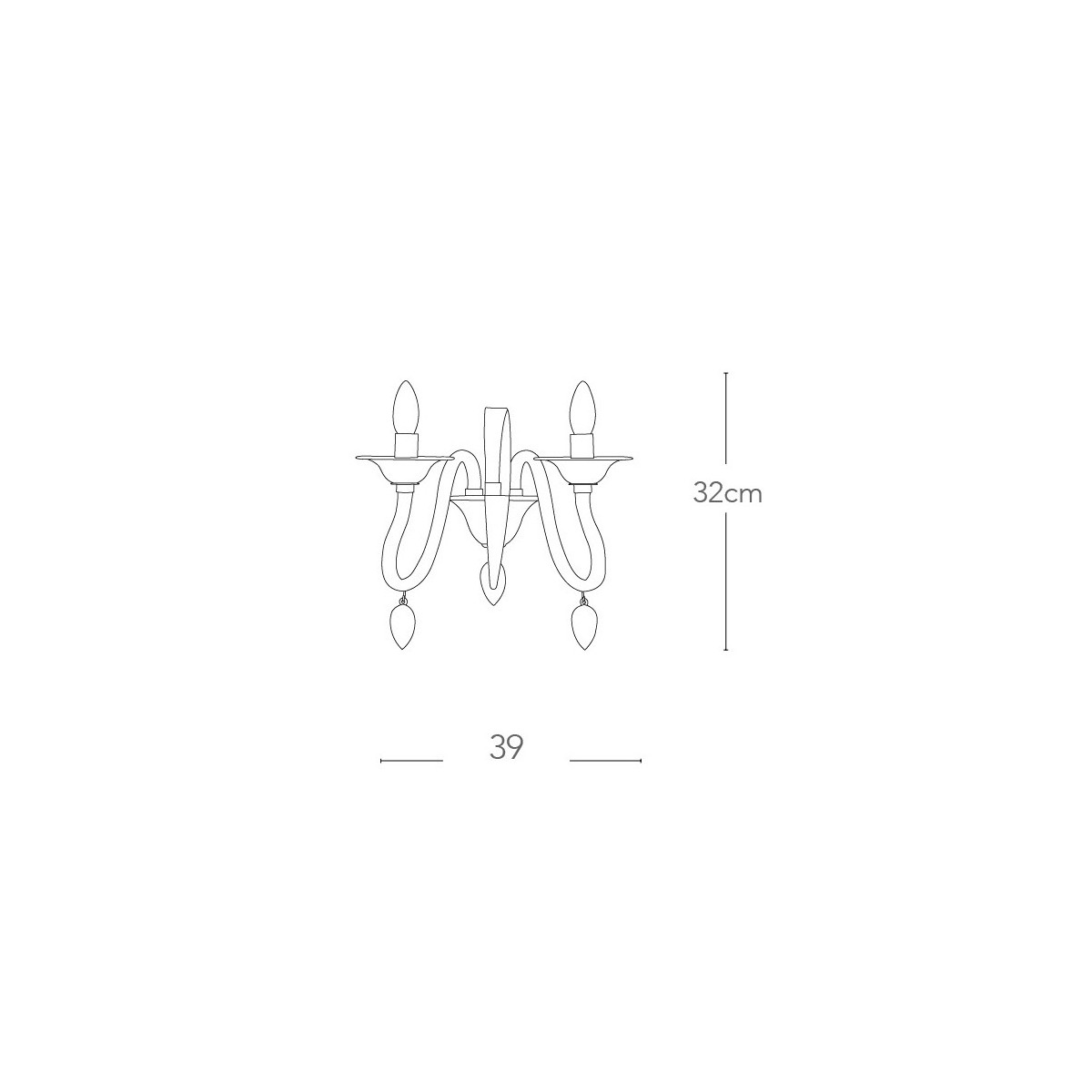 Applique Estefan in Acrilico Bianco con Gocce Decorative Fan Europe