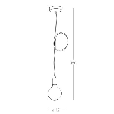 MT3201902 - Pendente Finiture Cromo Cavo Tessuto Blu Sospensione Moderna E27