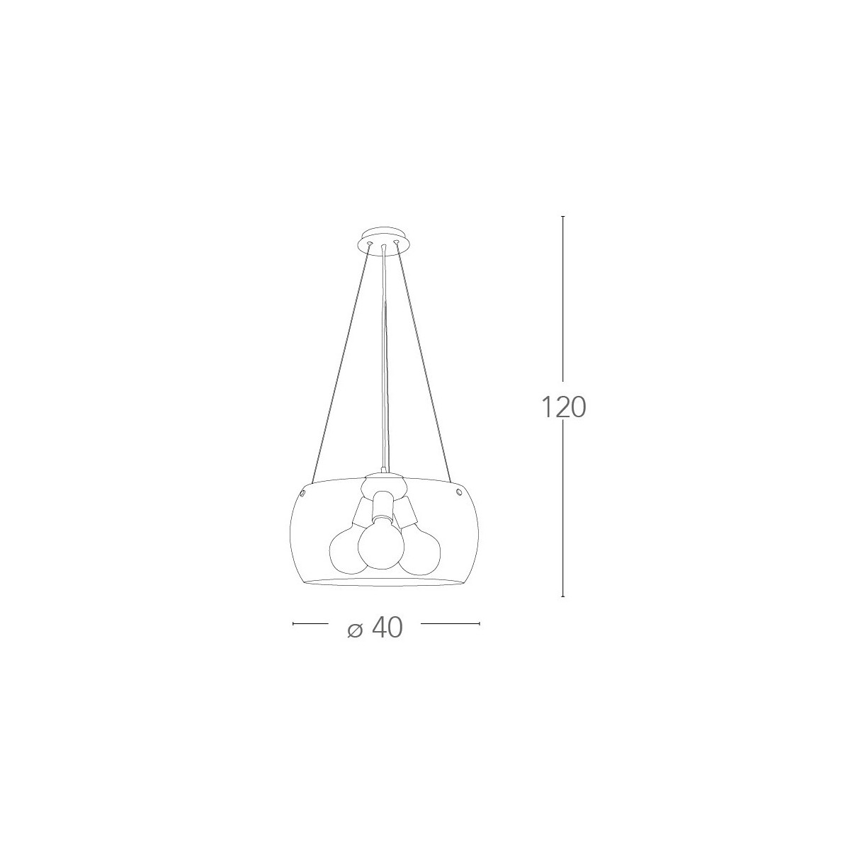 Lampadario Equatore con Struttura Cromo e Diffusore in Vetro Trasparente FanEurope