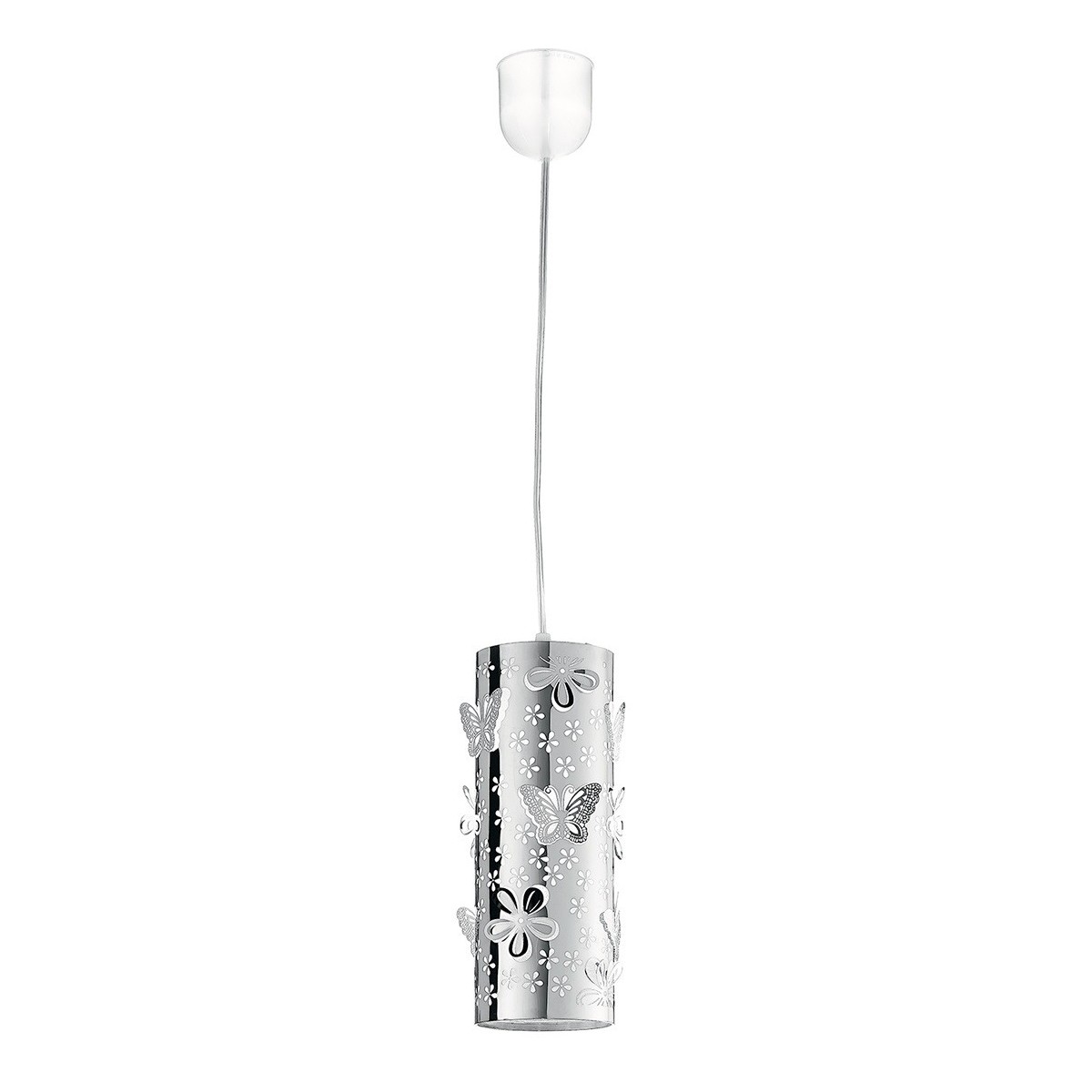 I-BUTTERFLY / S10 - Suspension cylindrique en acier sculptant des fleurs, papillons, lustre moderne E27