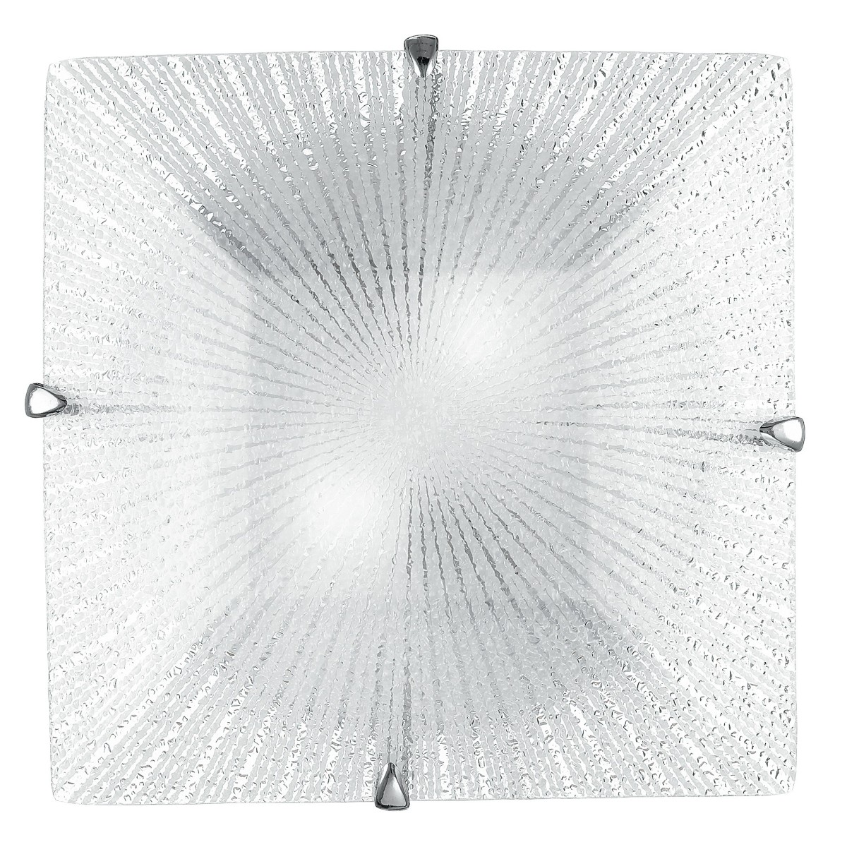 I-ISIDE / PL30 - Plafonnier carré avec décoration Rayons Lampe moderne en verre diamant E27