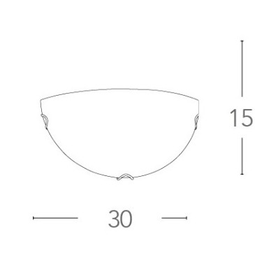 Applique Oblo a Lunetta in Vetro Bianco FanEurope