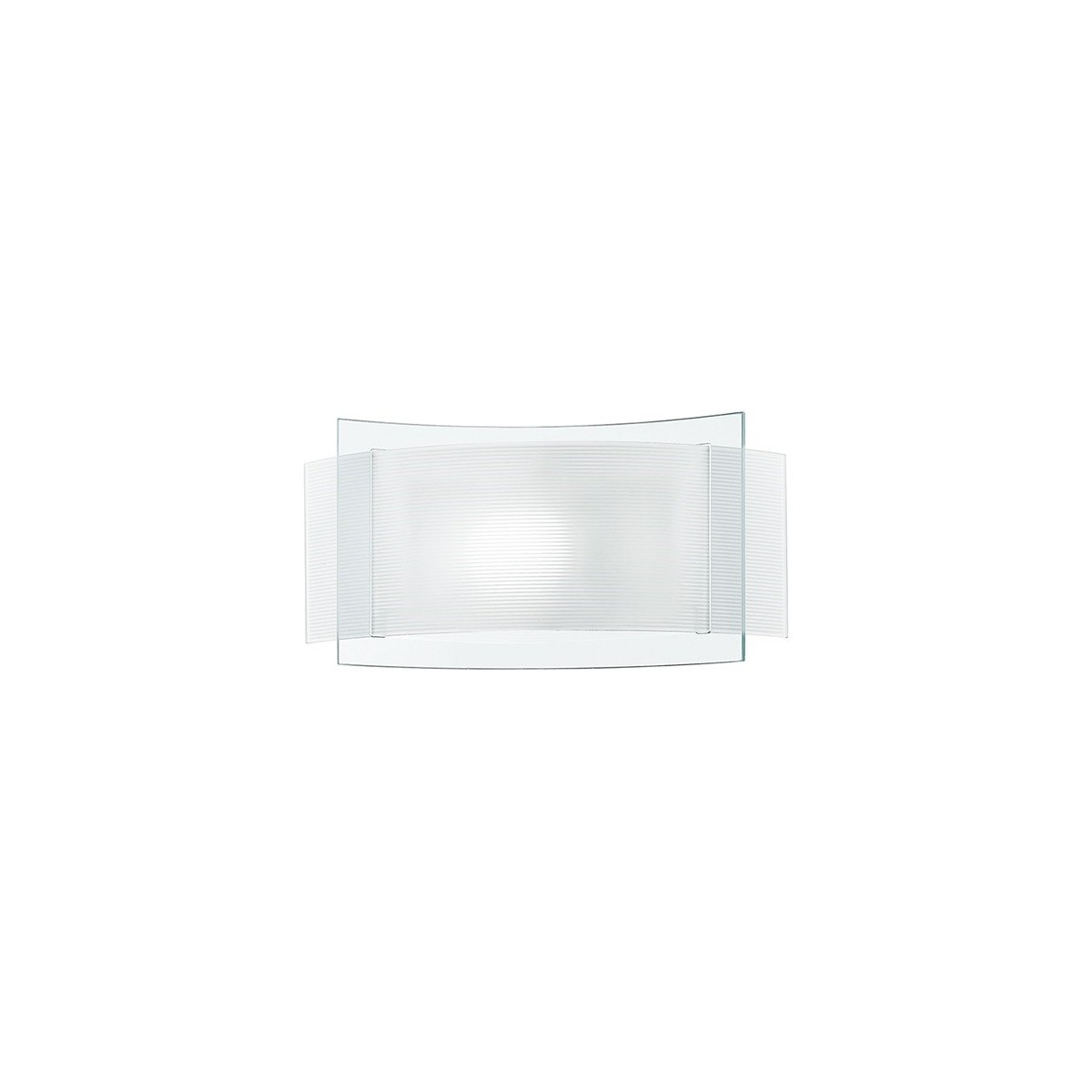 I-RIGHE / AP - Applique Double Verre Transparent et Applique Murale Rayée Blanche Intérieur Moderne E27