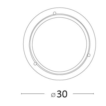 07/02112 - Plafonnier Rond Cadre Bois Classique Blanc Verre Intérieur E27