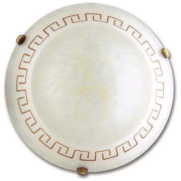 01/00912 - Plafonnier rond en verre grec ambre classique E7