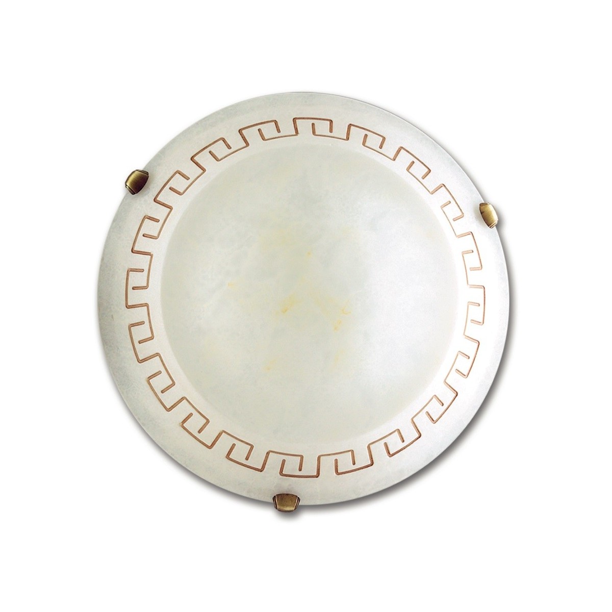 01/00912 - Plafonnier rond en verre grec ambre classique E7