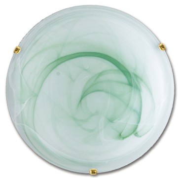 32/04410 - Plafonnier rond en verre dégradé vert classique E27