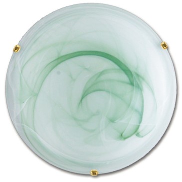 32/05912 - Plafonnier rond classique en verre dégradé vert dégradé E27