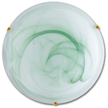 32/18912 - Plafonnier Rond Dégradé Vert Verre Classique Intérieur E27