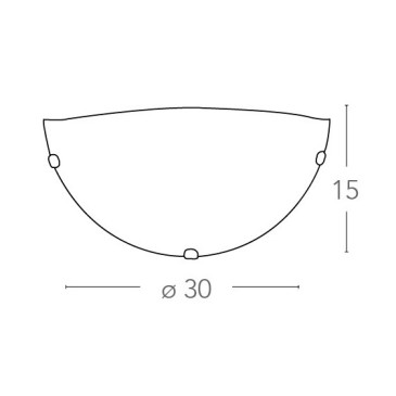 32/28401 - Applique Lunetta Vetro Sfumato Bianco Classica E27