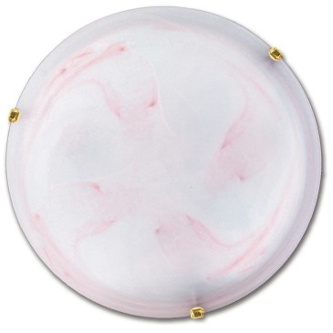 32/28601 - Plafonnier Classique Rond Dégradé Rose Intérieur Verre E27