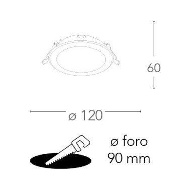 INC-HORUS-10W Faretto a incasso Bianco Led A+ 4000kelvin 10 watt