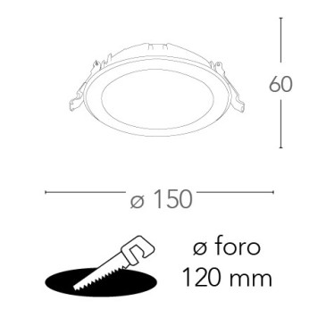 Faretto a Incasso Horus Tondo 15 cm in Termoplastica Bianca Led 15 watt FanEurope