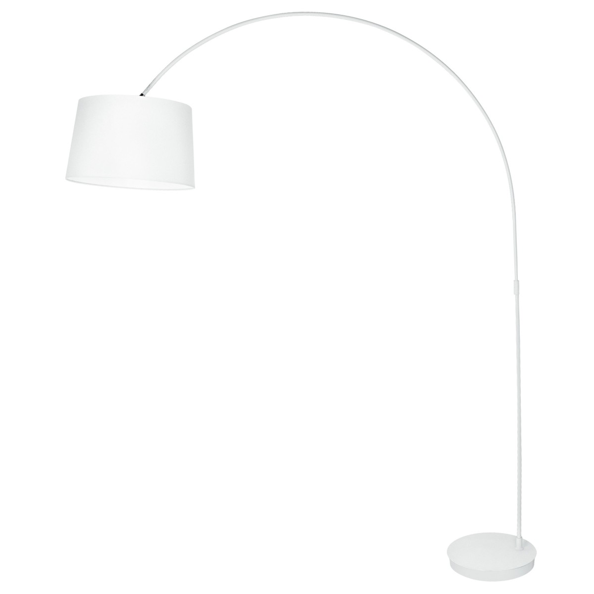 I-DREAM/PT BCO - Lampada Arco Metallo Bianco Paralume Tessuto Bianco Piantana Moderna E27