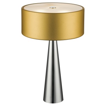 I-HEMINGUAY/L ORO - Lampada da Tavolo Oro Diffusore Vetro Fusto Conico Alluminio Interno Moderno G9