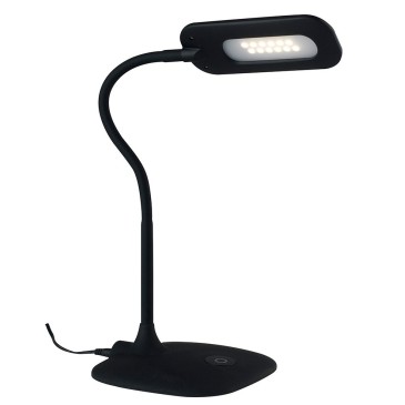 LEDT-DARWIN-BLACK - Lume Nero Comandi Touch Metallo Silicone Plastica Lampada Lettura Led 4,8 watt Luce Naturale