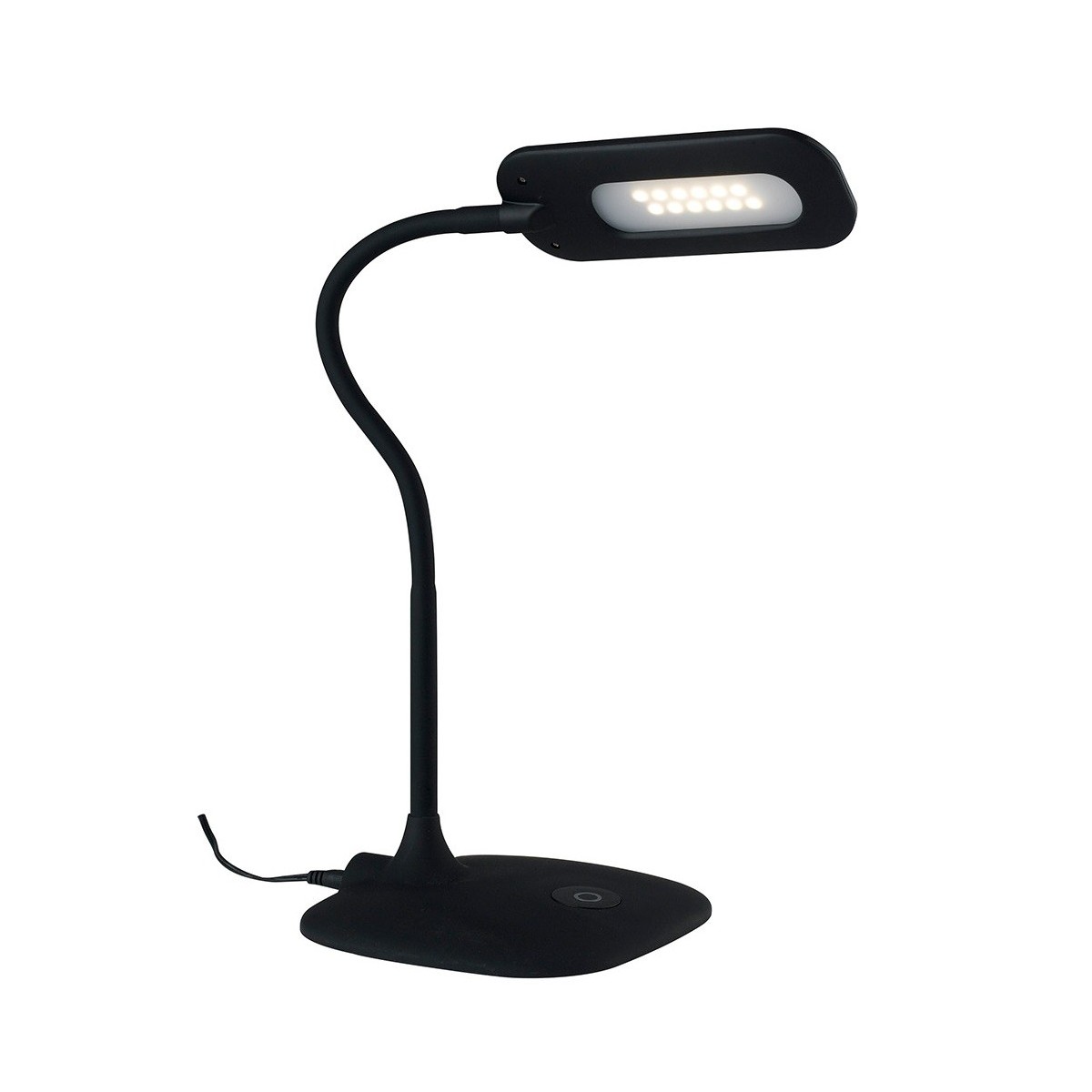 LEDT-DARWIN-BLACK - Lume Nero Comandi Touch Metallo Silicone Plastica Lampada Lettura Led 4,8 watt Luce Naturale