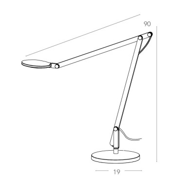 Lampada da Scrivania Locke Grigia con Profilo Nero FanEurope