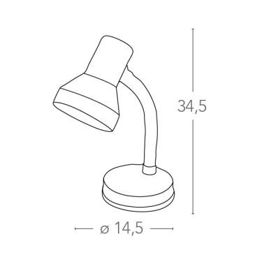 Lampada per Scrivania Silver con Paralume Orientabile e Interruttore Linea LDT