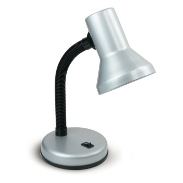 LDT032-SILVER - Lume per Lettura Argento Orientabile Plastica Metallo Lampada da Tavolo E27