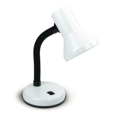 LDT032-BIANCO - Lampada da Lettura Bianca Metallo Plastica struttura Orientabile Interno Moderno E27