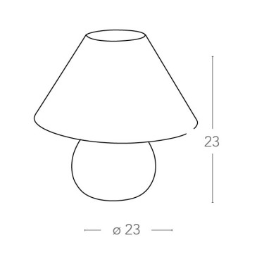 I-174/01500 - Lume base Tonda Ceramica Texture Legno paralume Tessuto Bianco Lampada Classica E14