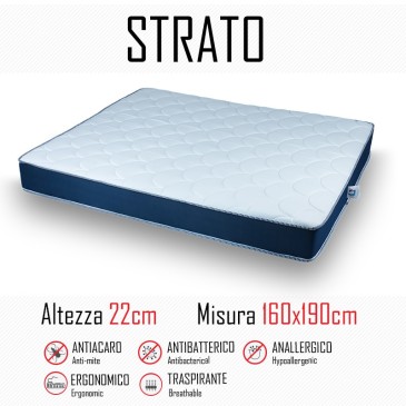 Matratze Strato 160x190 aus Polyurethan, 22 cm hoch