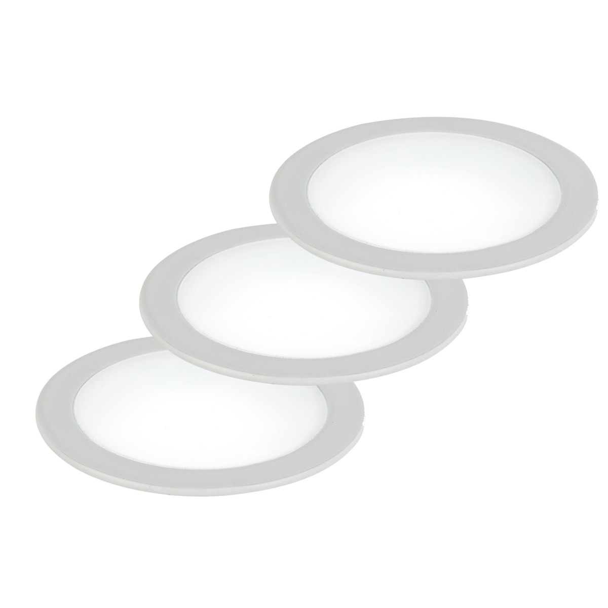 INC-FUSION-3X5W BCO - Kit 3 Faretti a Incasso Tondi Alluminio Bianco Led 10 watt Luce Naturale