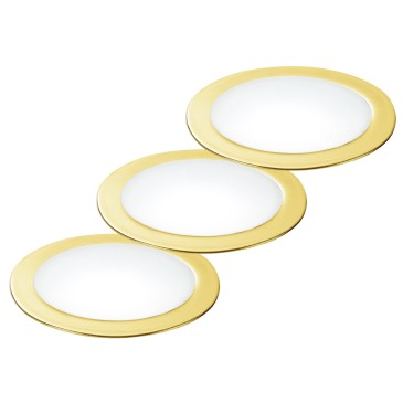 INC-FUSION-3X5W ORO - Kit 3 Faretti a Incasso Cartongesso Tondi Alluminio Oro Led 10 watt Luce Naturale